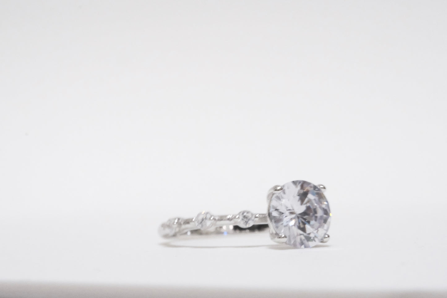 925 Silver Ring with Round Center CZ