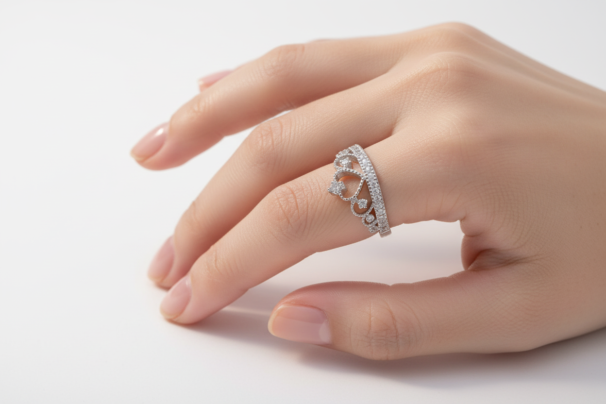 Small Round Cz 925 Silver Ring