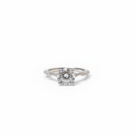 925 Silver Ring with Round Center CZ