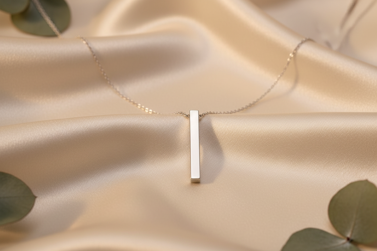 Stainless Steel Vertical Bar Necklace