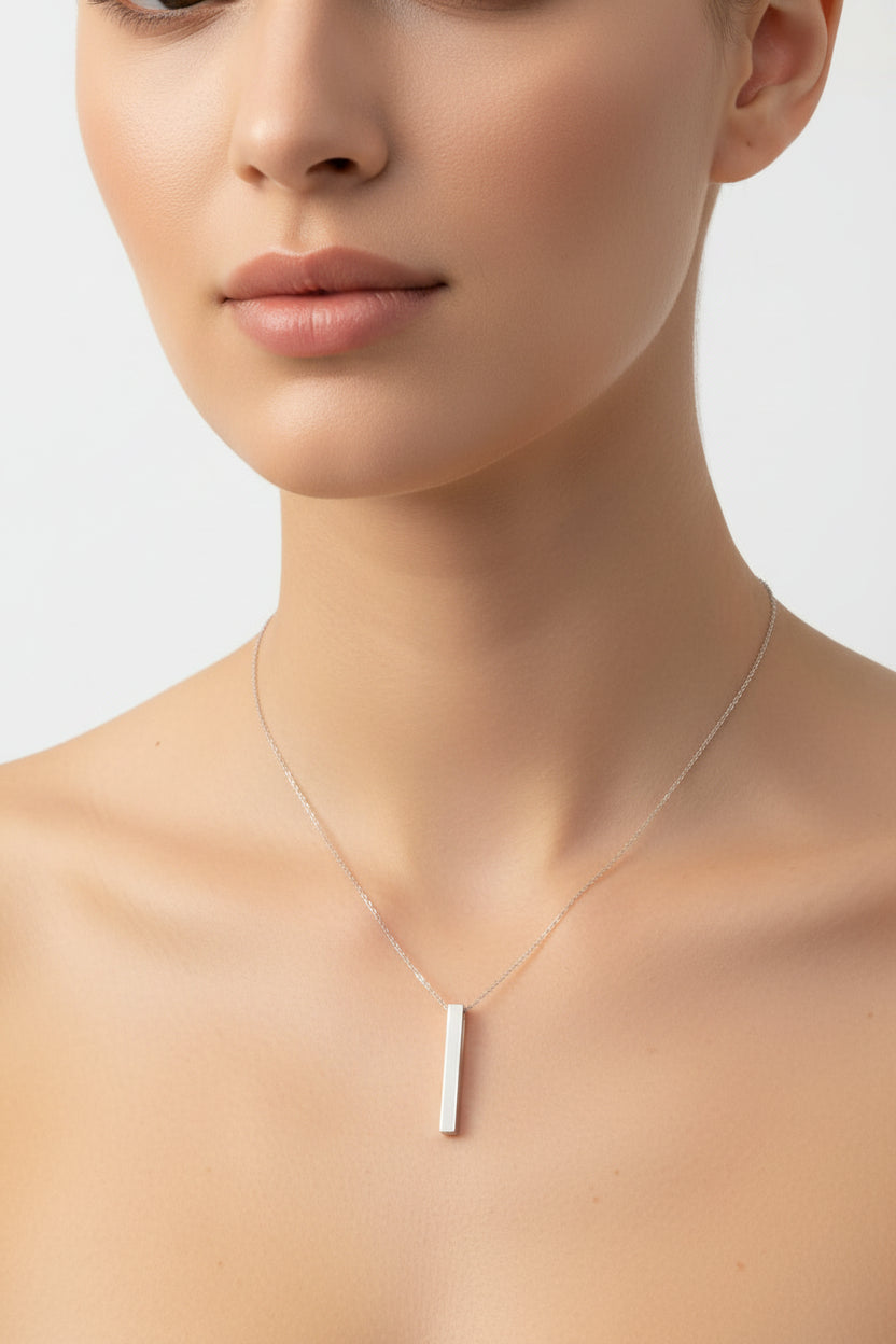 Stainless Steel Vertical Bar Necklace