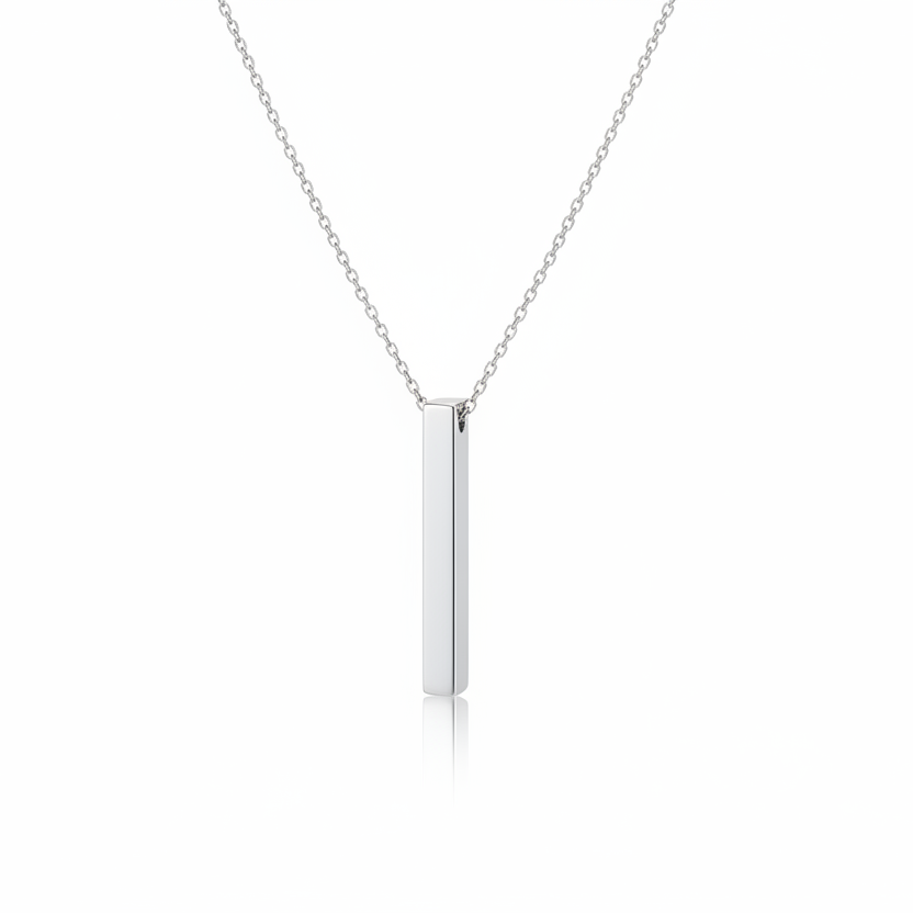 Stainless Steel Vertical Bar Necklace